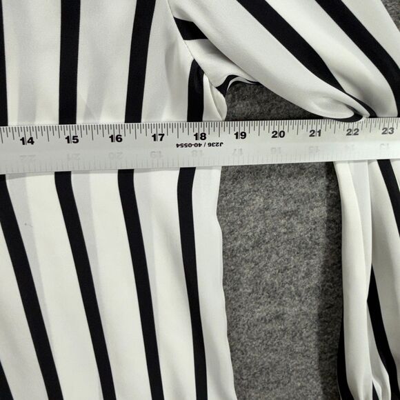 Express Blouse Women XS White Striped Long Sleeve V-Neck Pullover Casual - Picture 5 of 7